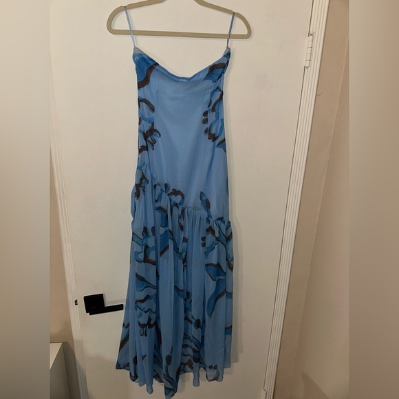 NWT Solaris Strapless Maxi Blue Floral Dress Size US 2 - Picture 9 of 9